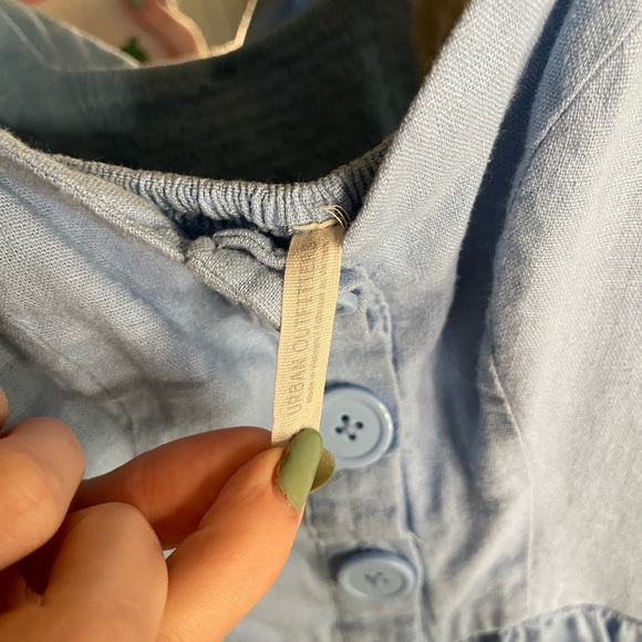 Urban Outfitters Blue Positano Button Down Linen Dress - Picture 5 of 5